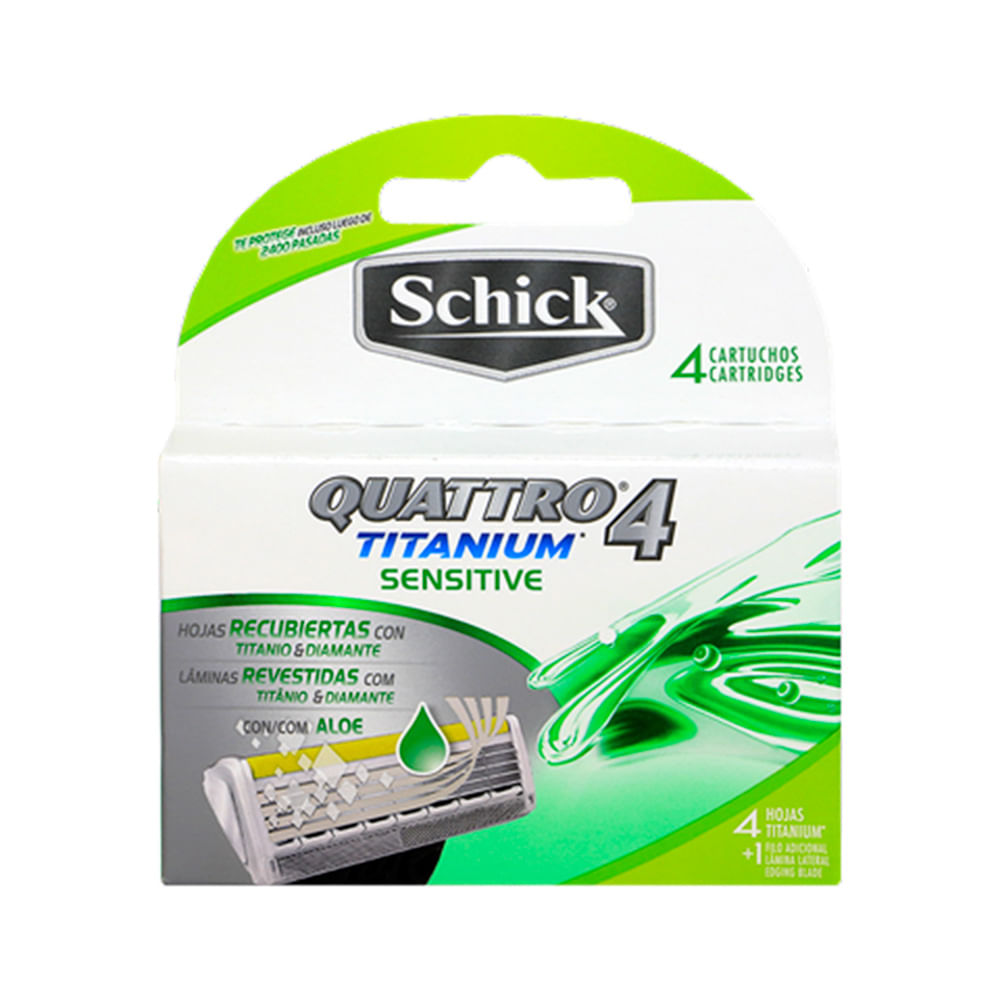 Repuesto Para Máquina de Afeitar Schick Quattro Titanium Blíster x 4 - Blister 4 UN