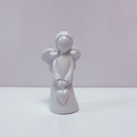 Adorno Decorativo Yoyahove Angelita de Cemento Blanco