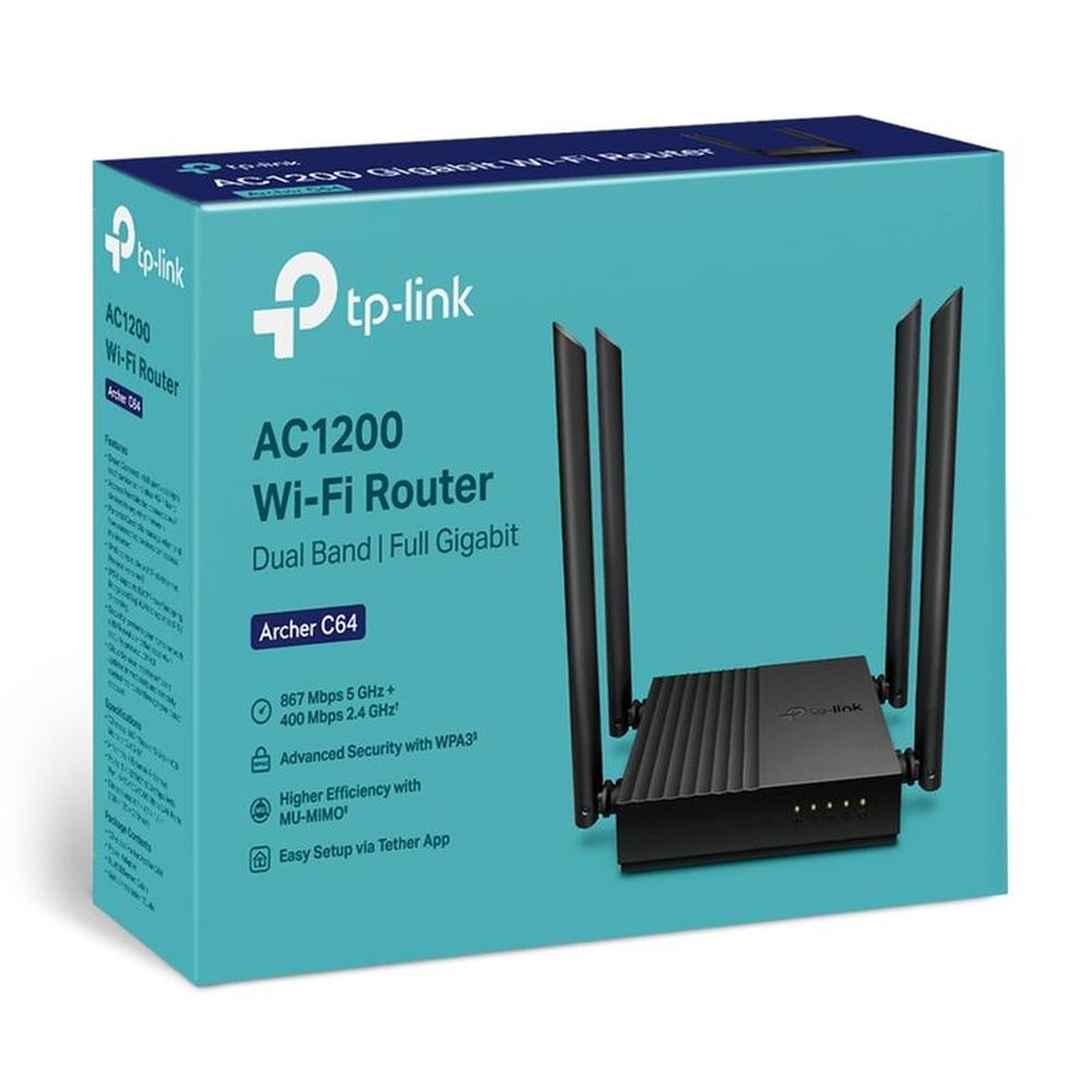 Router Tp-Link Archer C64 Ac1200 Doble Banda Router Tp-Link Archer C64 Ac1200 Doble Banda