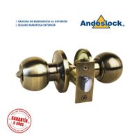 Cerradura de pomo Bronce Envejecido Seguro interior-Ranura de emergencia exterior