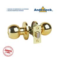 Cerradura de pomo Bronce Pulido Seguro interior-Ranura de emergencia exterior