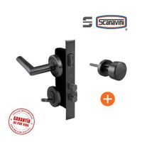 Cerradura de embutir principal 960R negro manilla IZQUIERDA