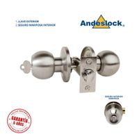 Cerradura de pomo acero inox ingreso son llave  seguro mariposa