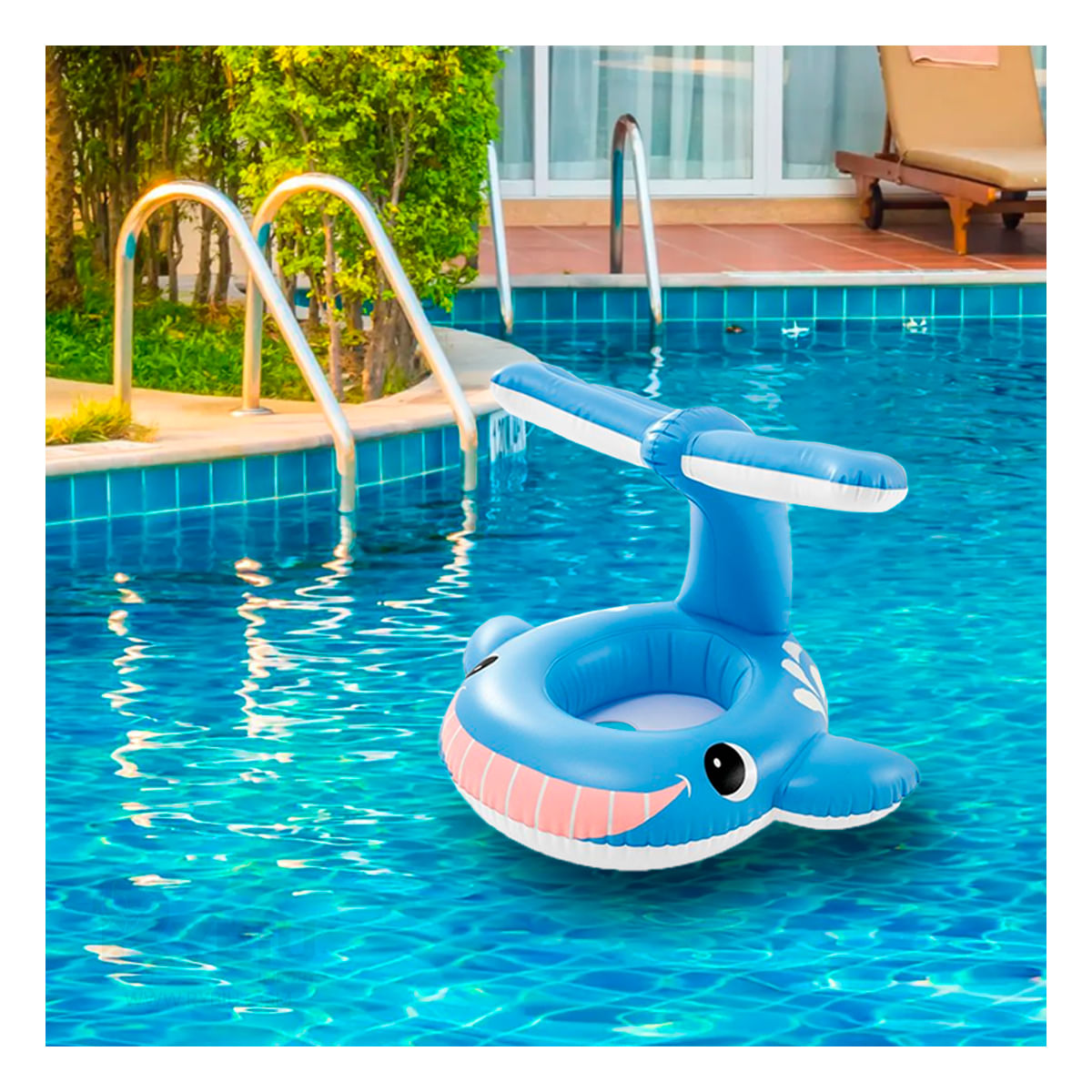 Flotador con Diseño de Ballena de PVC Celeste Y+Agendita