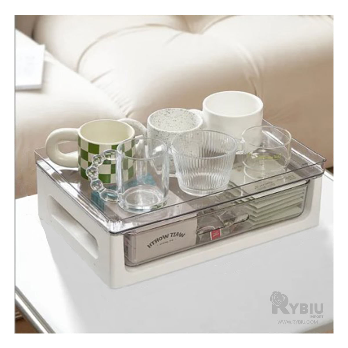 Organizador Multifuncional 2 Niveles para Te en Blanco