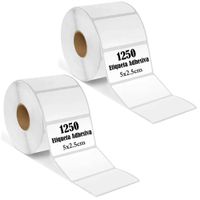 Etiqueta Adhesiva Termica 5x2.5cm Pack 2 Rollos