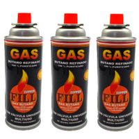 3 Gas Butano Ultra Refinado Valvula Universal Cocinillas Fill