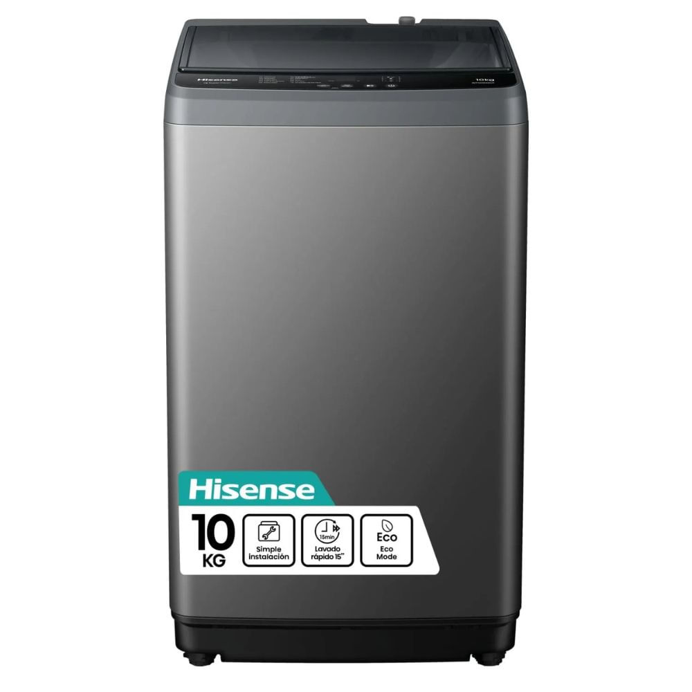 Lavadora Automática Hisense WT1D1030UT 10Kg Negro