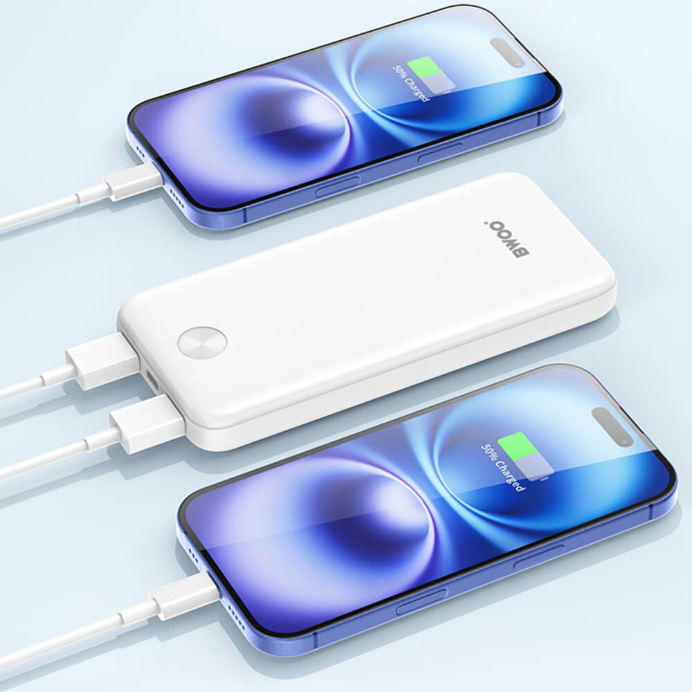 CARGADOR PORTATIL POWERBAK 10000MAH 2 PUERTOS USB 1 USB-C BO-P31 BWOO