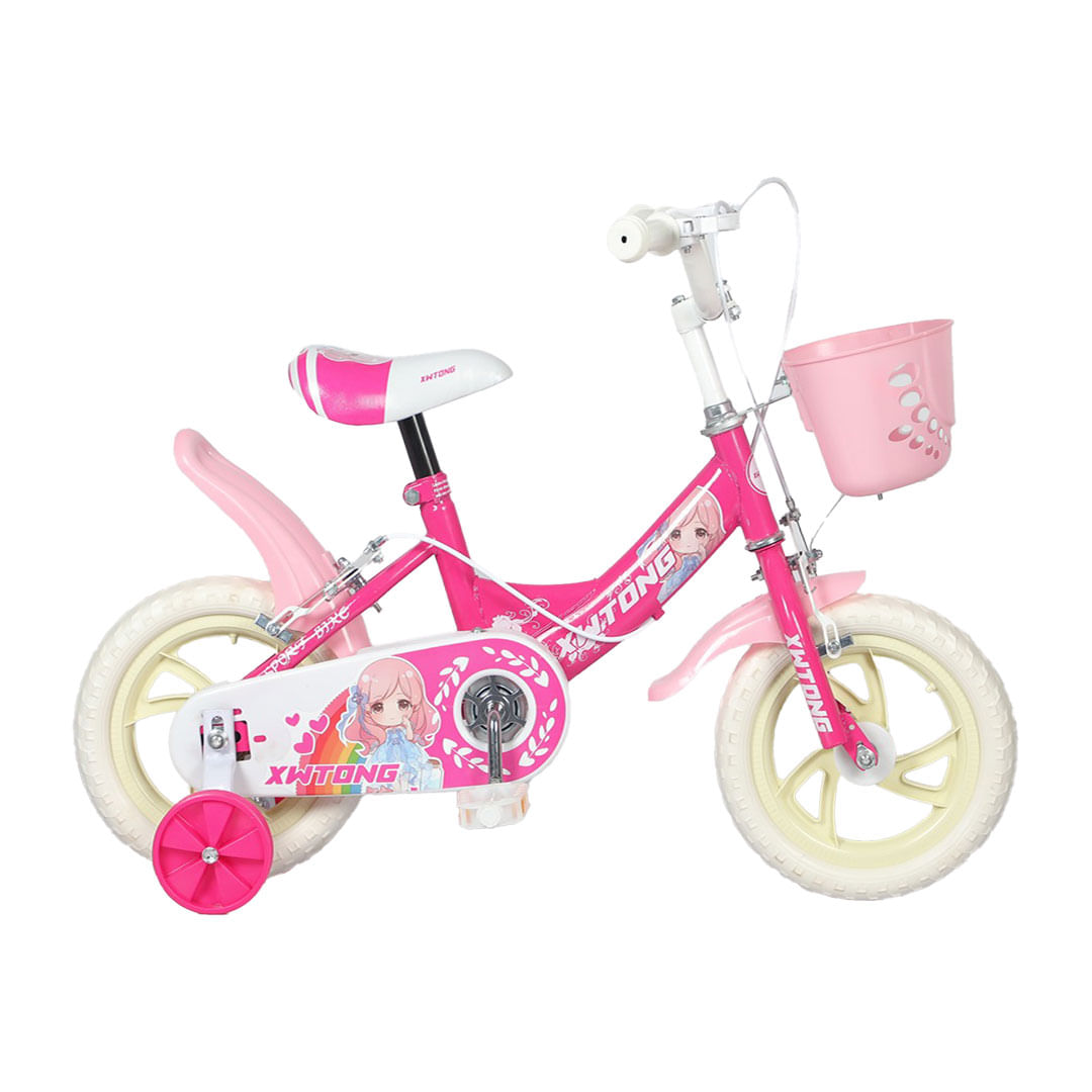 Bicicleta Para Niña Infantil Kids Aro 12 Tri Fucsia AK