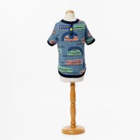 Polo Estampado Animale Pets Trenes Azul Acero T0