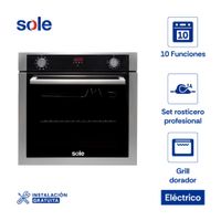 Horno Empotrable Sole Premium 73L de Acero Inoxidable