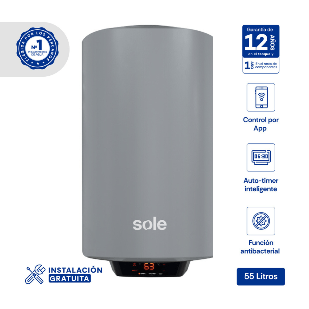 Terma Eléctrica Sole Genius Wifi 55L