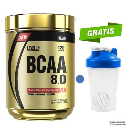 AMINOÁCIDO LEVEL PRO BCAA 8.0 1080 G FRUIT PUNCH + SHAKER AMINOÁCIDO LEVEL PRO BCAA 8.0 1080 G FRUIT PUNCH + SHAKER