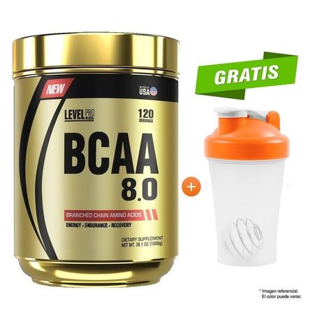 PRO BCAA 8.0 1080 GR AMINOÁCIDOS LEVEL PRO FRUIT PUNCH + SHAKER