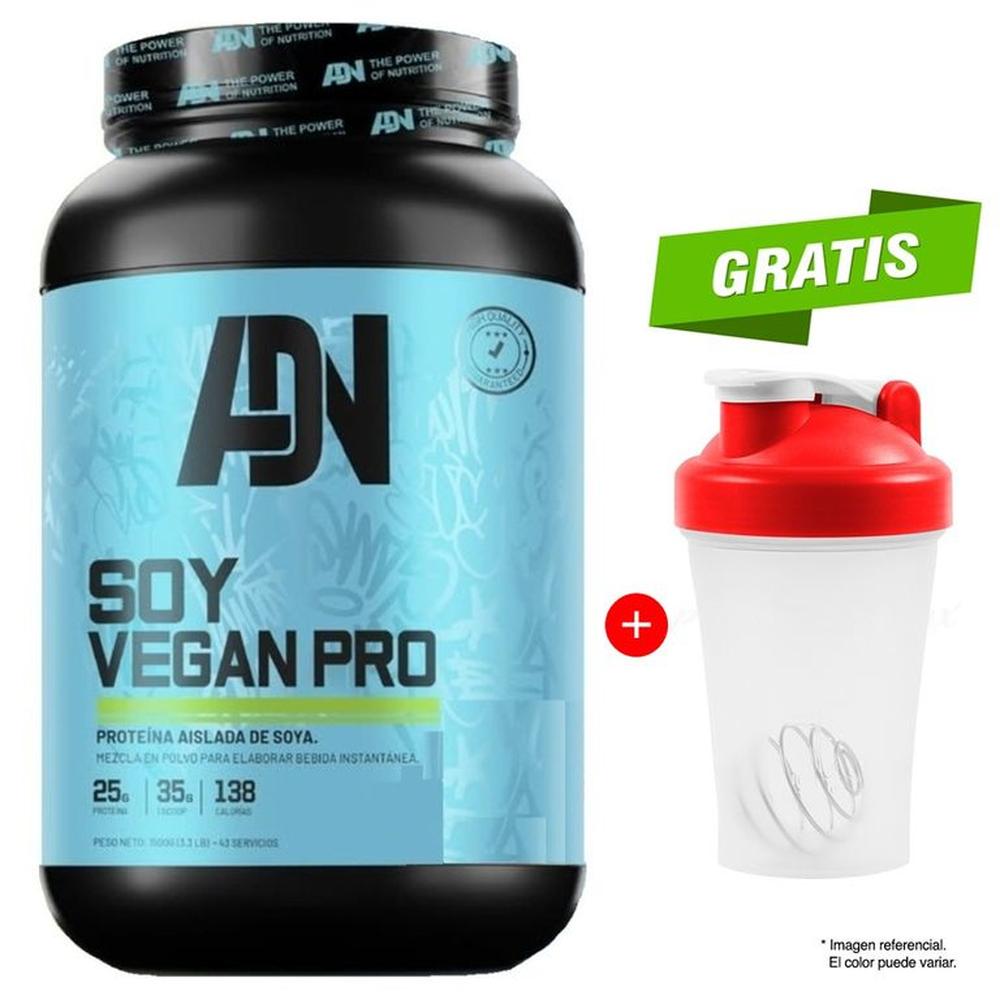 Proteína ADN Nutrition Soy Vegan 1.5 kg Vainilla + Shaker Proteína ADN Nutrition Soy Vegan 1.5 kg Vainilla + Shaker