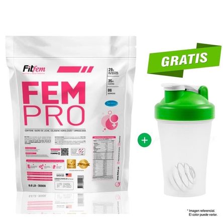 Proteína Fitfem Fem Pro 3kg Vainilla Shaker Proteína Fitfem Fem Pro 3kg Vainilla Shaker