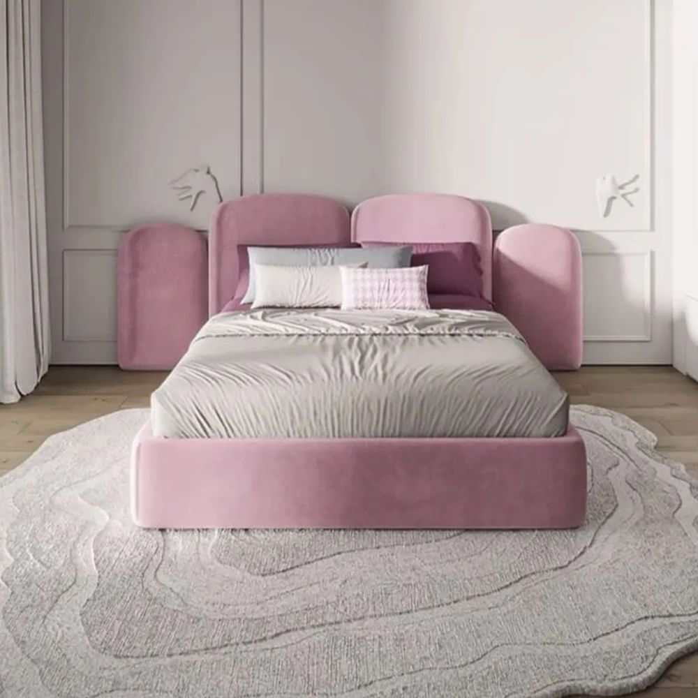 CAMA BOX TARIMA DUSKI 1.5 PLAZAS ROSA