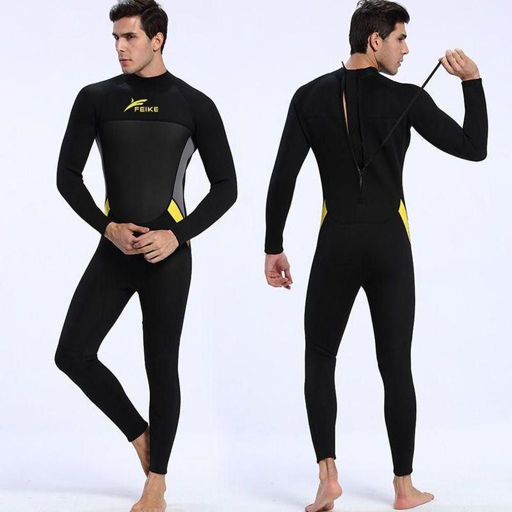 Wetsuit M Neopreno 3mm Negro Amarillo Cierre Espalda