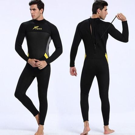 Wetsuit XXL Neopreno 3mm Negro Amarillo Cierre Espalda Wetsuit XXL Neopreno 3mm Negro Amarillo Cierre Espalda