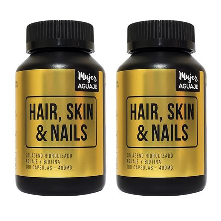 Hair, Skin & Nails 400mg Mujer Aguaje Cápsulas Pack x 2
