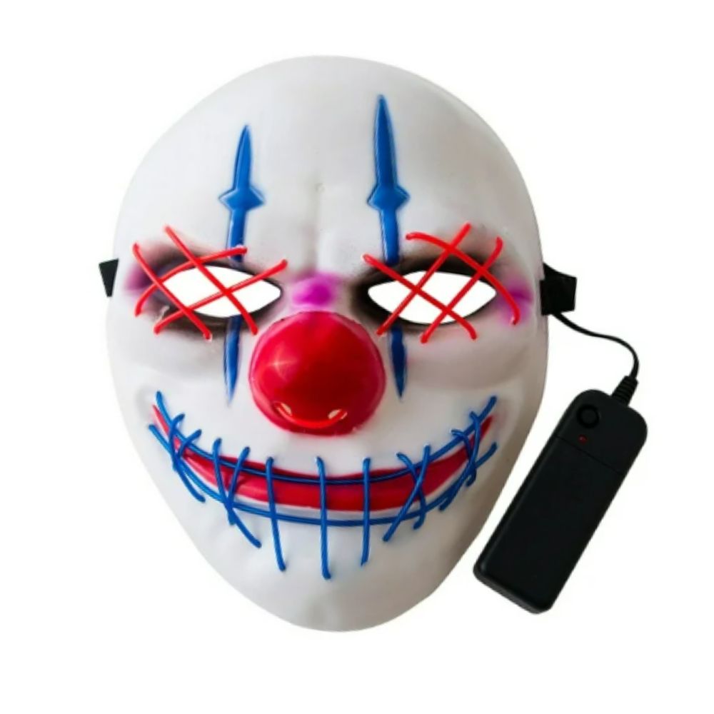 Máscara de Payaso con Luz Led Halloween Fest Máscara de Payaso con Luz Led Halloween Fest