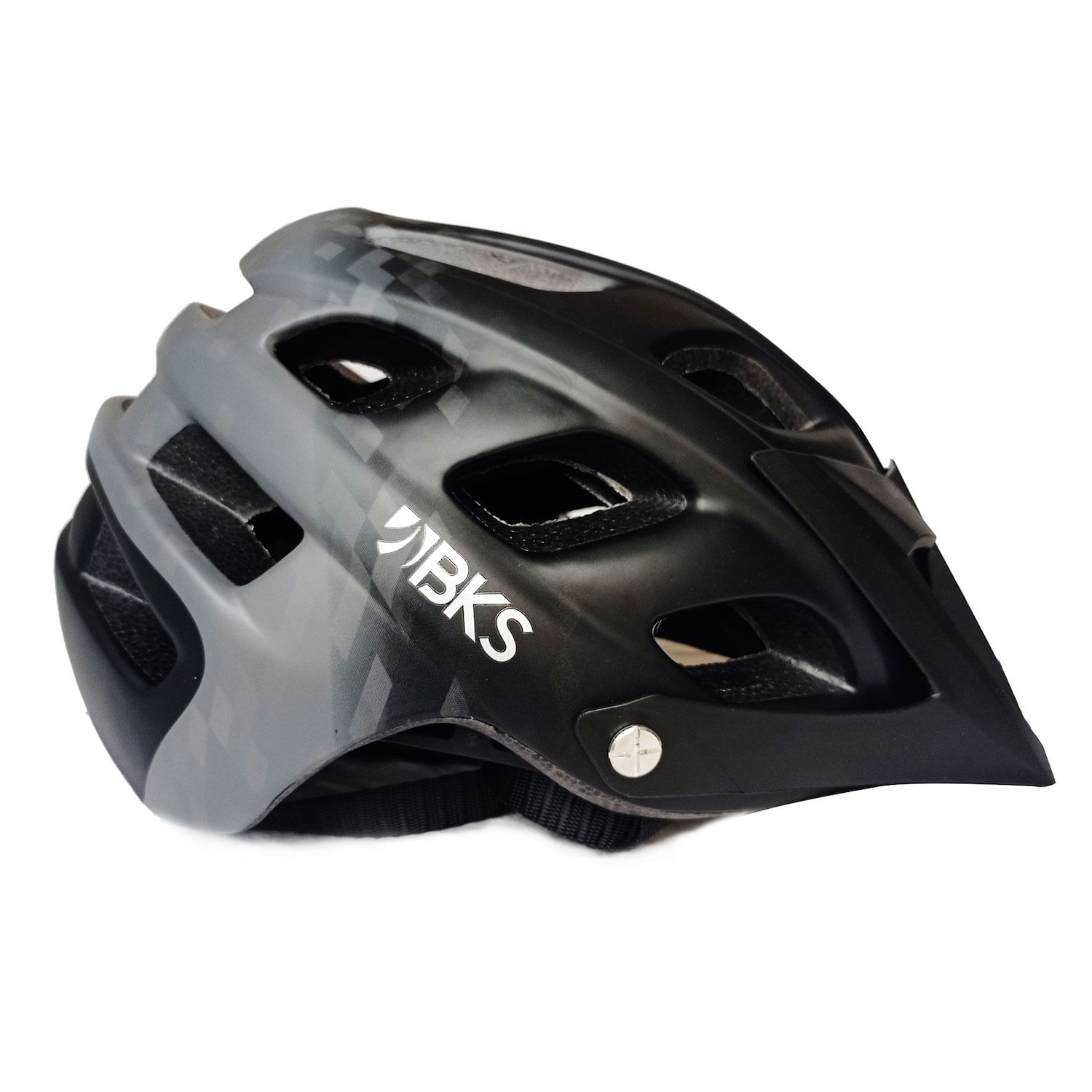Casco De Bicicleta BKS Para Adultos MTB Talla M Negro y Gris