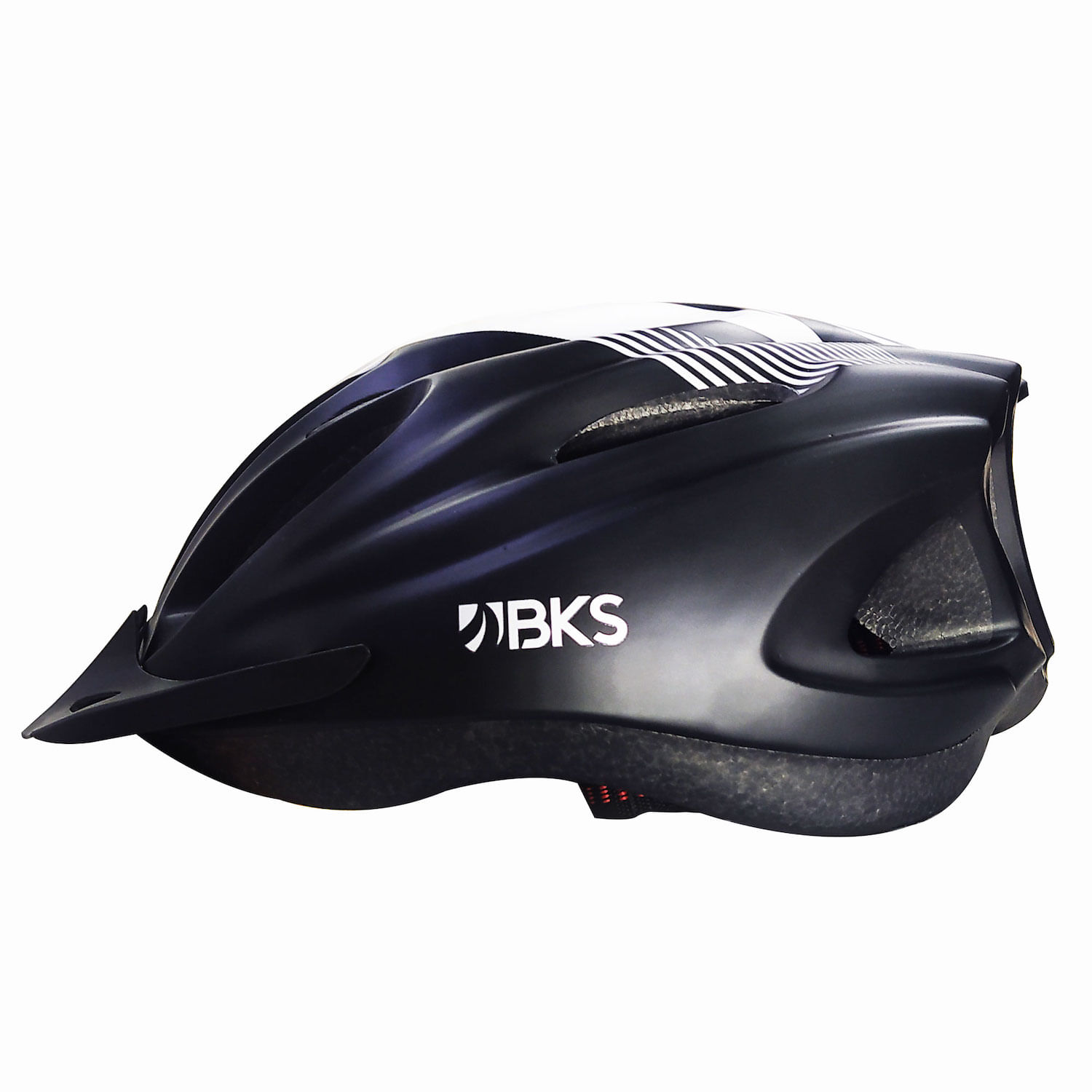 Casco De Bicicleta BKS Para Adultos Racing Talla M Negro y Blanco