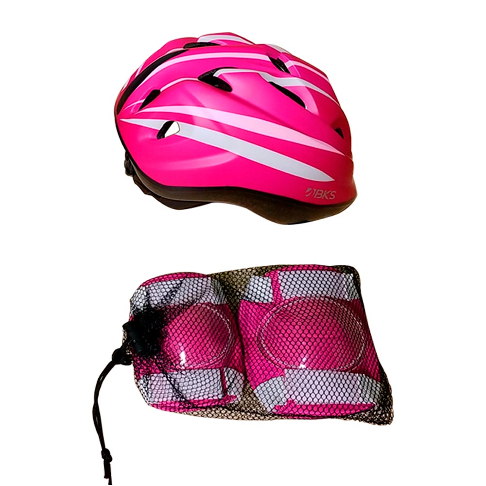 Kit de Protección Bicicleta BKS Niñas Casco Talla S