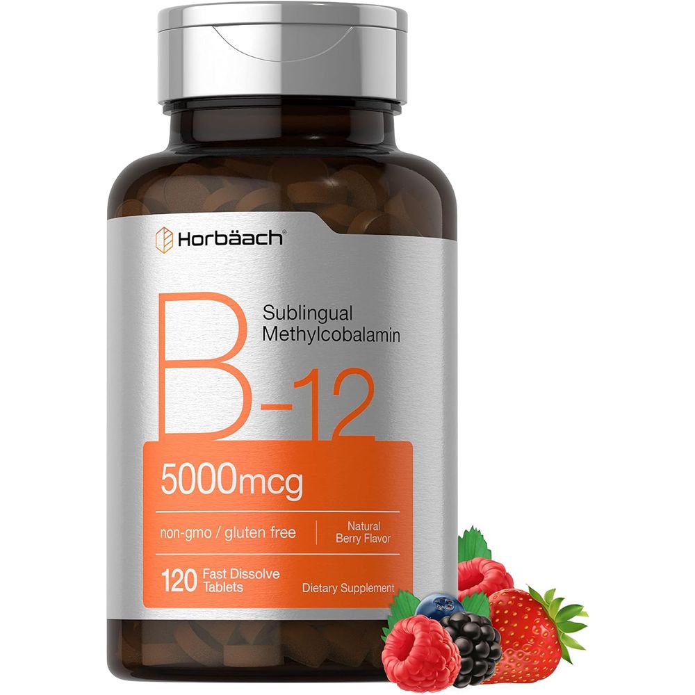 B12 Metilcobalamina sublingual 5000 mcg 120 tabletas de disolución rápida Horbaach B12 Metilcobalamina sublingual 5000 mcg 120 tabletas de disolución rápida Horbaach