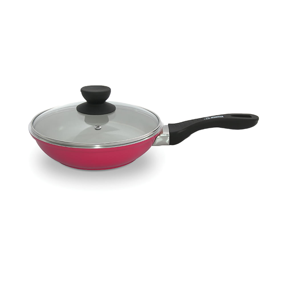 SARTEN CERAMICA CON TAPA DE VIDRIO N°24