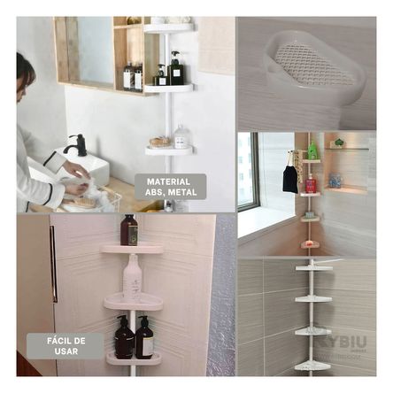 Esquinero de Ducha con 4 Niveles de 2.6m en Color Blanco Esquinero de Ducha con 4 Niveles de 2.6m en Color Blanco