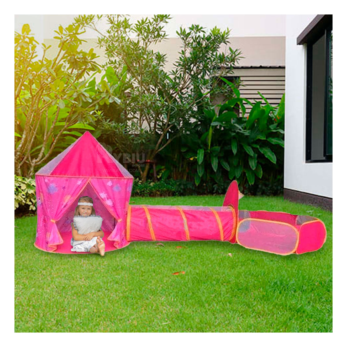 Juego de Carpa Infantil con 3 Piezas en Modelo Color Rosado