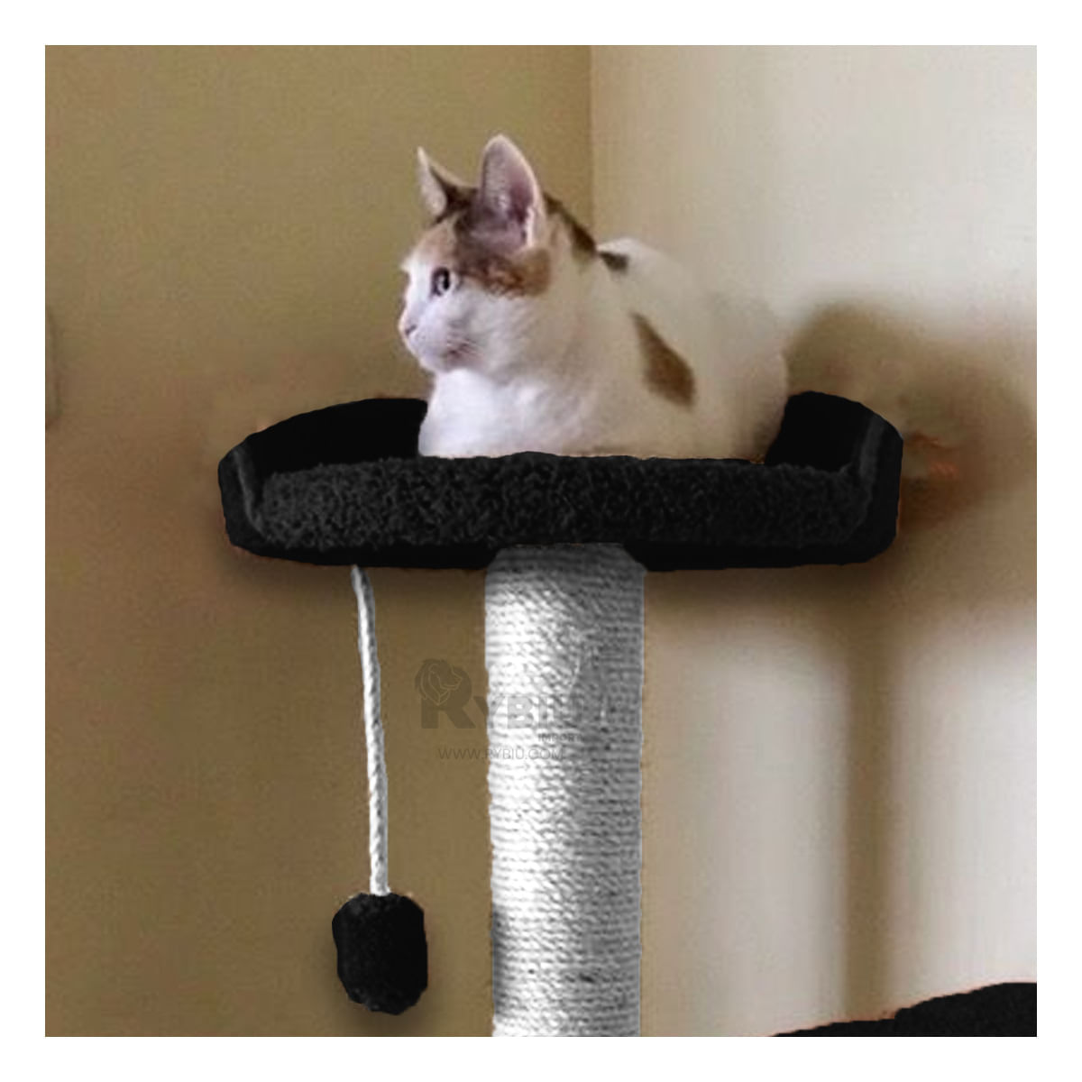 Gym de Gato Casa de 3 Pisos en Color Plomo