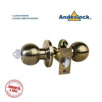 Cerradura de pomo Bronce Envejecido ingreso con llave - paso libre