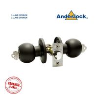 Cerradura de pomo negro ingreso con llave - llave