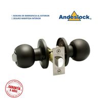 Cerradura de pomo negro Seguro interior-Ranura de emergencia exterior