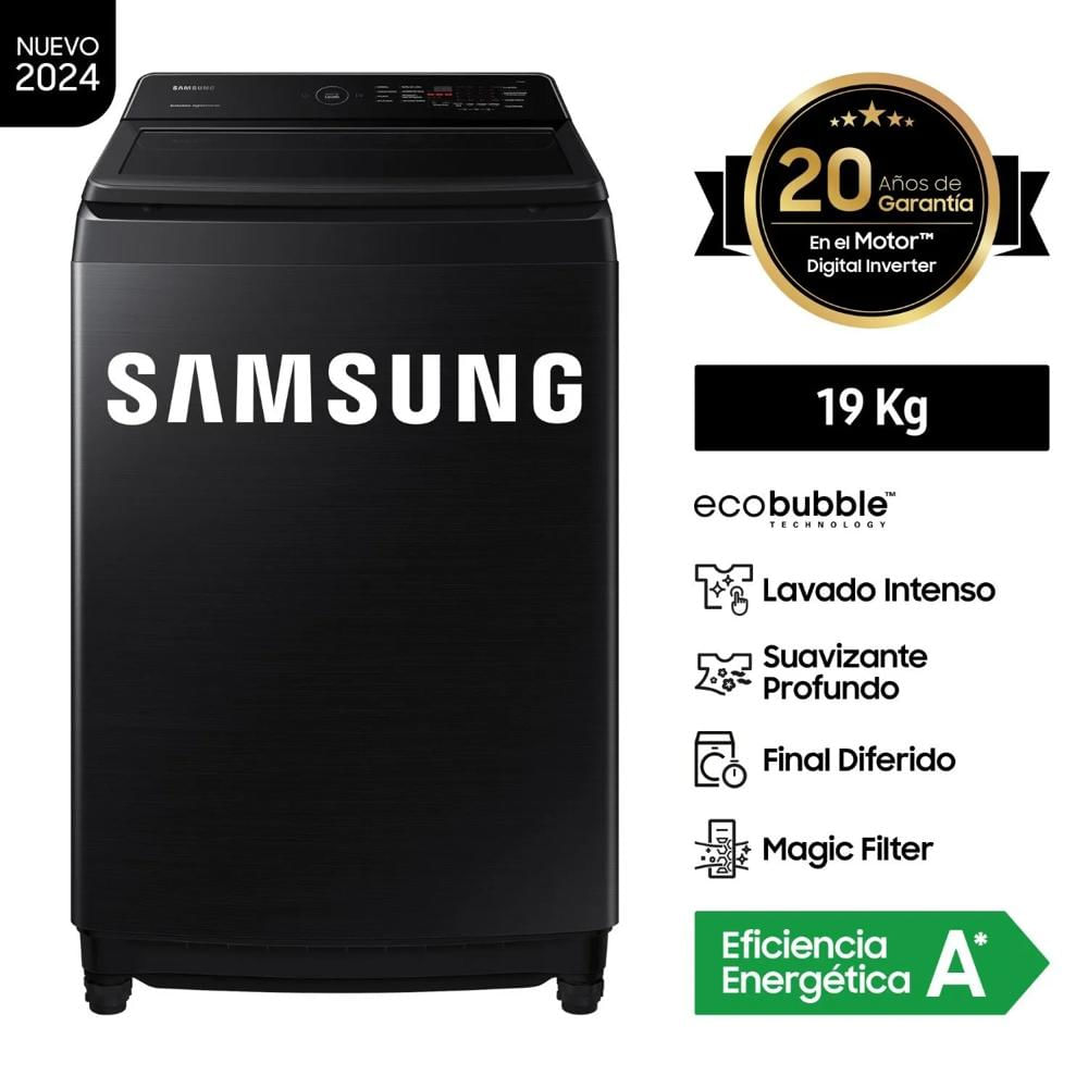 LAVADORA SAMSUNG EcoBubble 19KG Negra WA19CG6441BV