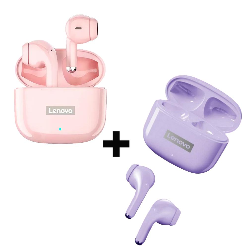 Combo Audifonos Lenovo Lp40 pro Purpura + Lp40 pro Rosa