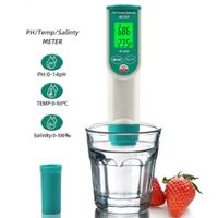 Medidor Digital de Salinidad 3 en 1 con medición PH y Temperatura