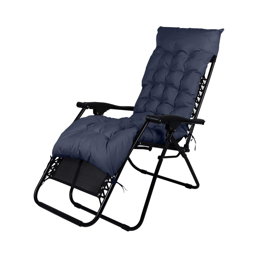 Reposera Plegable Con Acolchado Azul