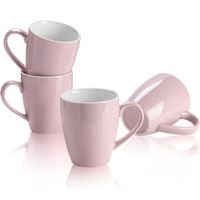 Set De 6 Tazas Cerámicas 500 Ml Elegantes Color Lila