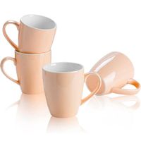 Set de Tazas con Fondo Blanco 500 Ml x6 Pzs Color Melón