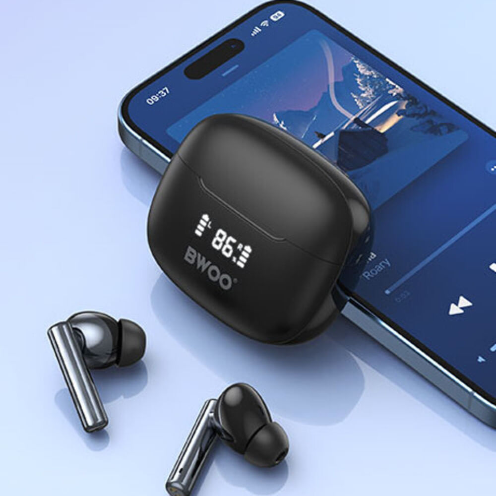 AUDIFONOS INALAMBRICOS CON PANTALLA DIGITAL ANC BT V5.3 BW97 BWOO