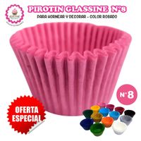 Pirotin a la Grasa Horneable Rosado Número 8 para Repostería 1000 unidades