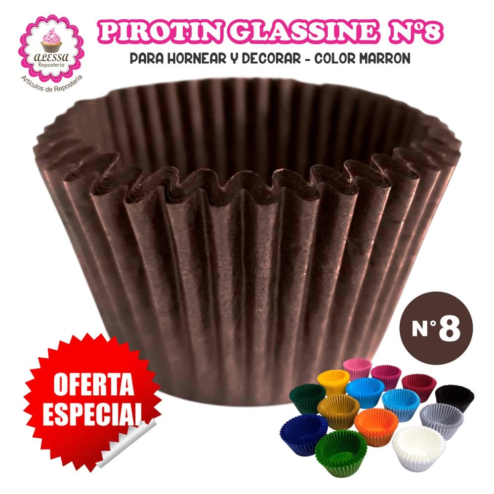 Pirotin a la Grasa Horneable Marrón Número 8 para Repostería 1000 unidades
