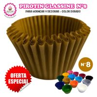 Pirotin a la Grasa Horneable Dorado Número 8 para Repostería 1000 unidades