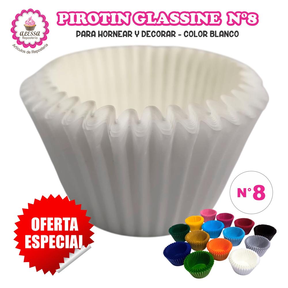 Pirotin a la Grasa Horneable Blanco Número 8 para Repostería 1000 unidades