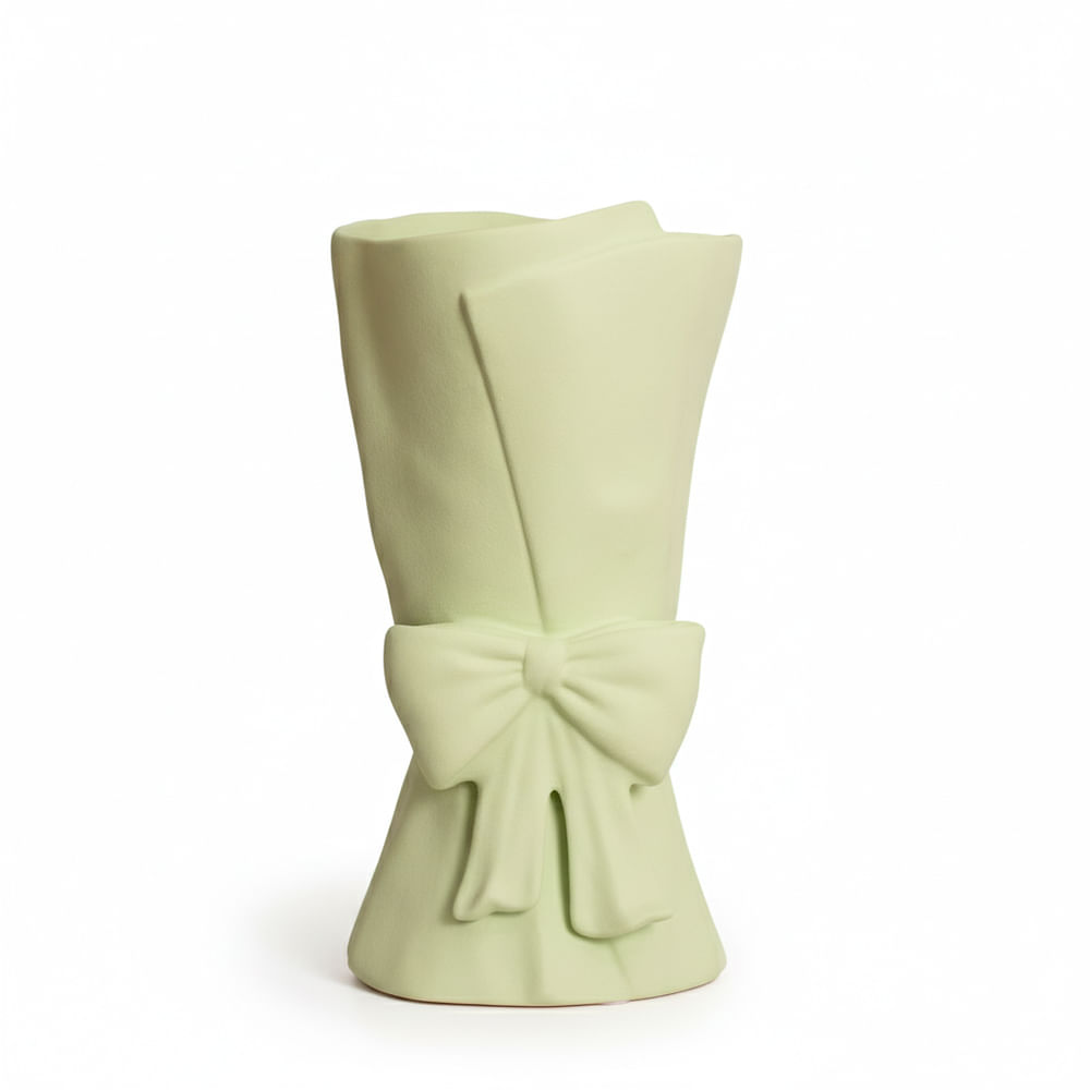 Florero Panadecor Verde con Lazo 245CM Porcelana