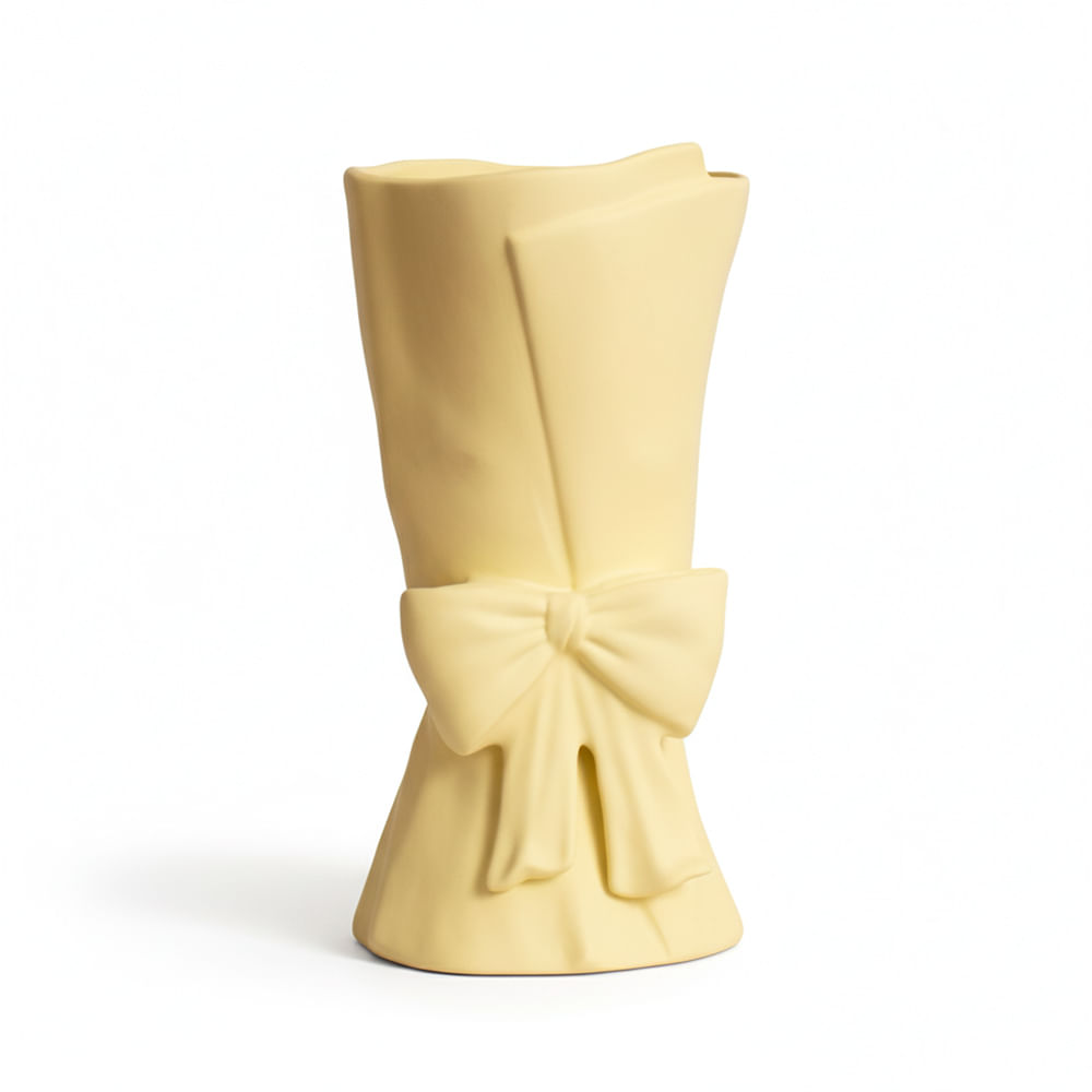 Florero Panadecor Amarillo con Lazo 245CM Porcelana